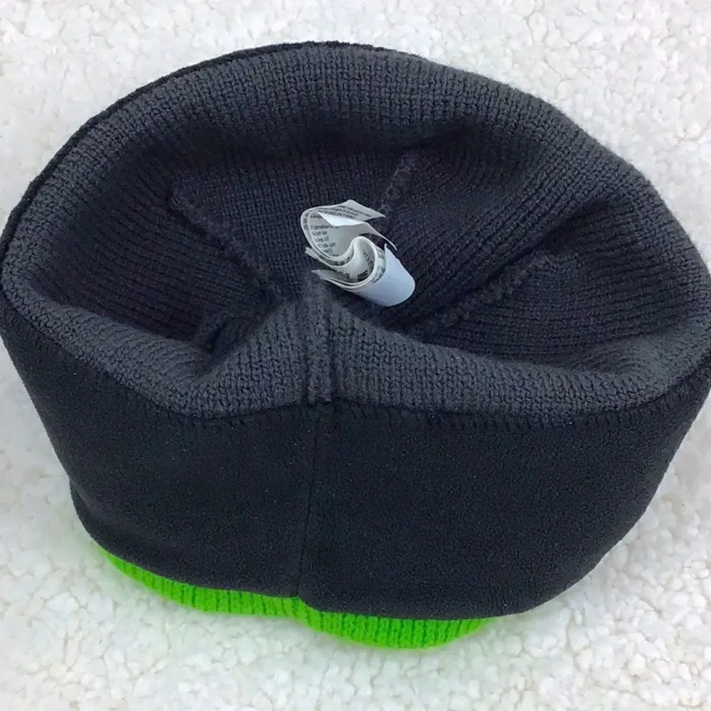 The North Face Black and Green Knit Hat